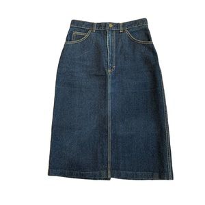 Vintage Cheryl Tiegs Womens Skirt Size 12 Denim Pockets Zipper USA Model